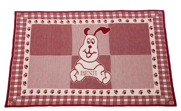 Hundedecke KNOCHEN in 5 Farben ca. 100 x 70 cm