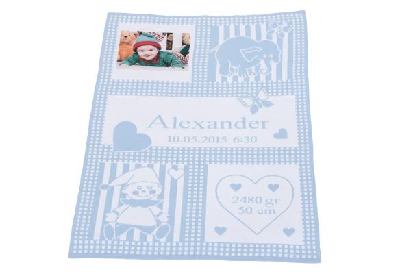 Fotodecke HERZENSLIEB in 7 Farben ca. 70 x 100 cm personalisiert