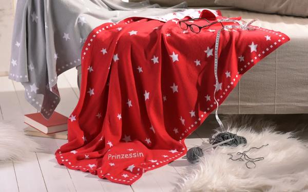 Organic Cotton Baby Blanket STARRY with phrase