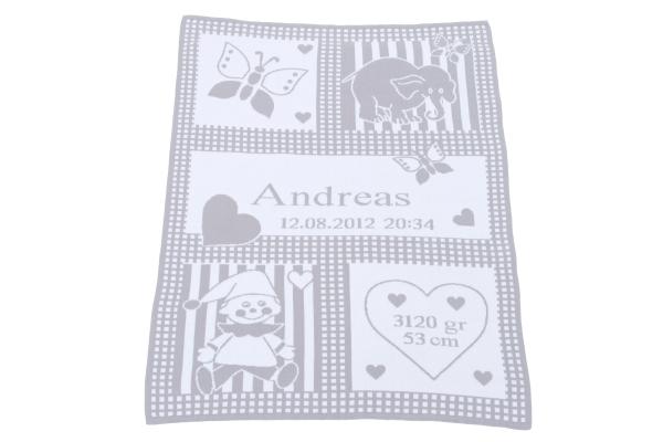 Bio-Babydecke HERZENSLIEB mit Namen
