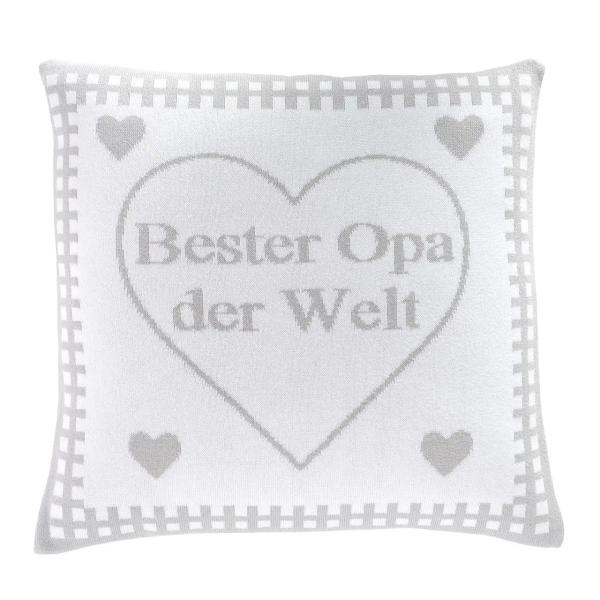Kissenhülle HERZENSLIEB in 7 Farben mit Spruch ca. 40 x 40 cm bester Opa