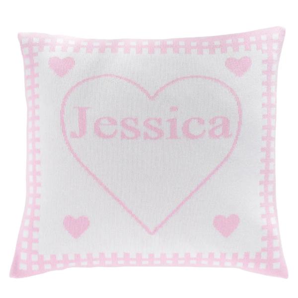 Kissenhülle mit Namen HERZENSLIEB in 7 Farben ca. 40 x 40 cm rosa