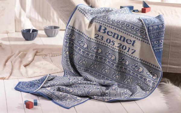 Scandinavia Babydecke aus Biobaumwolle mit Namen