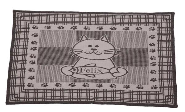 Katzendecke mit Namen in 5 Farben ca. 70 x 50 cm