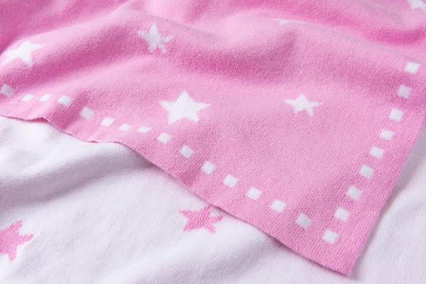 Organic Cotton Baby Blanket STARRY with phrase