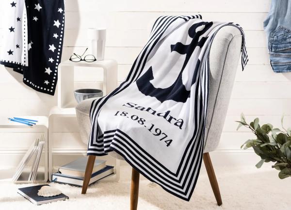 Organic Cotton Baby Blanket BREEZY with phrase