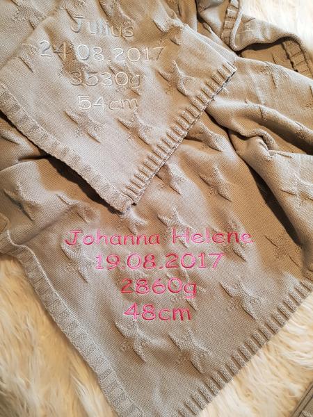 Kuscheldecke Stars personalisiert aus Biobaumwolle