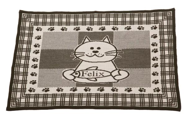 Katzendecke mit Namen in 5 Farben ca. 70 x 50 cm