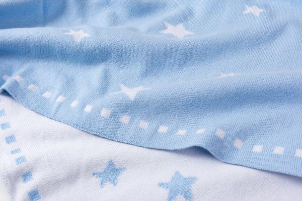 Organic Cotton Baby Blanket STARRY with phrase