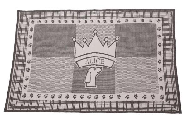 Hundedecke KRONE mit Namen in 5 Farben ca. 100 x 70 cm
