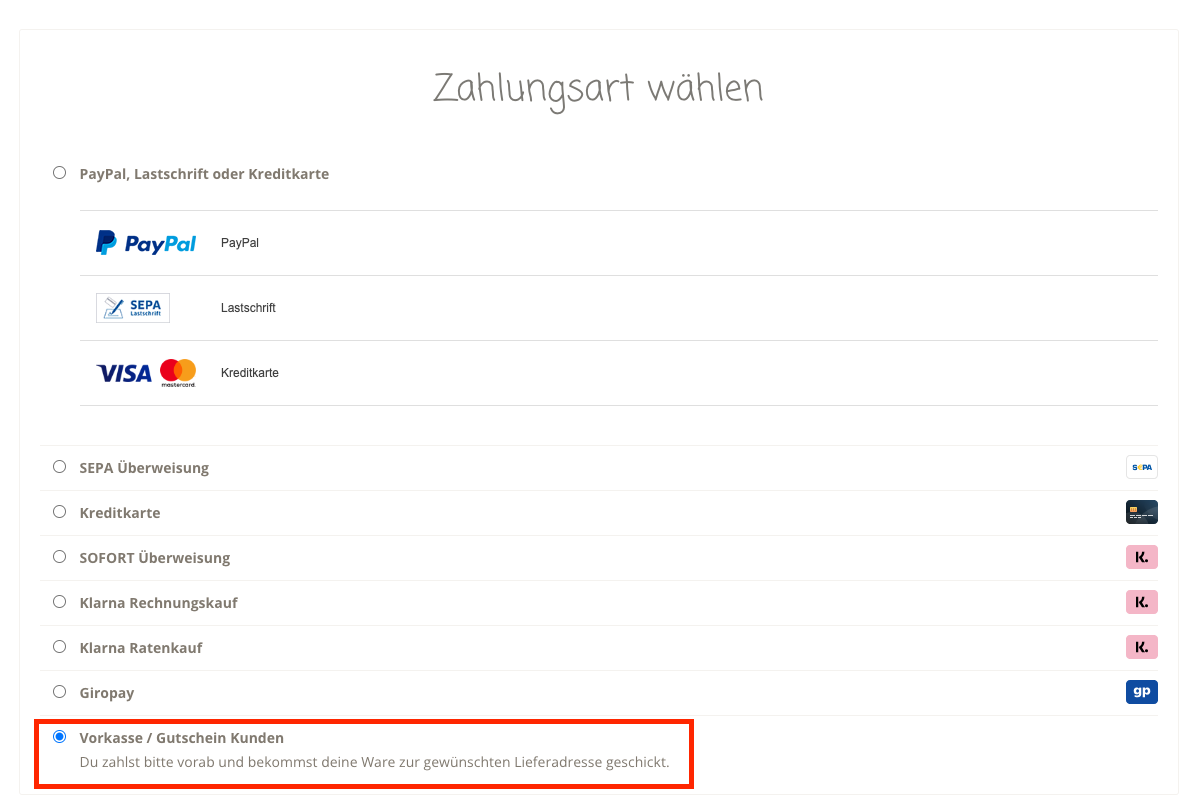 GutscheinZahlungsart