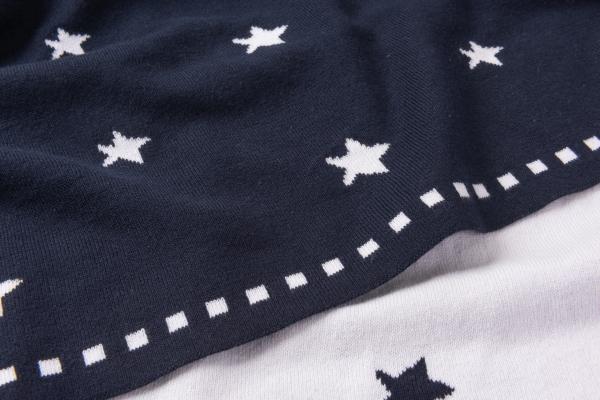 Organic Cotton Baby Blanket STARRY with phrase