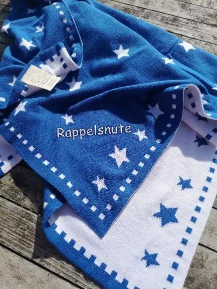 Organic Cotton Baby Blanket STARRY with phrase