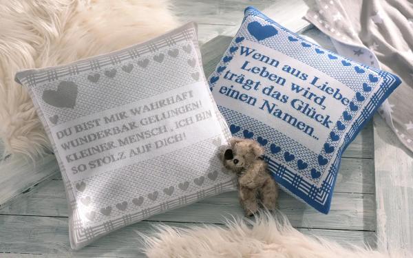 Kissenhülle KUSCHELMICH in 7 Farben mit Spruch ca. 40 x 40 cm beige