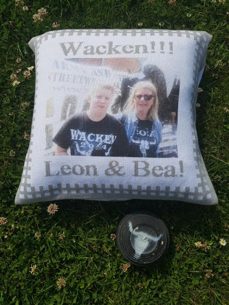 Kissenhülle Bio abaumwolle mit Foto und Spruch Wacken