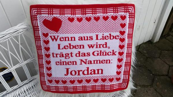 Kissenhülle KUSCHELMICH in 7 Farben mit Spruch ca. 40 x 40 cm