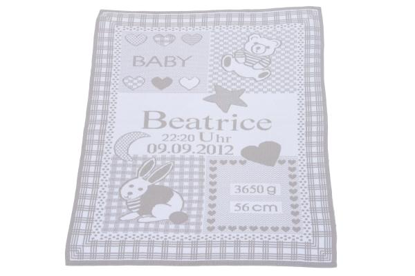 Bio-Babydecke KUSCHELMICH in 7 Farben ca. 70 x 100 cm