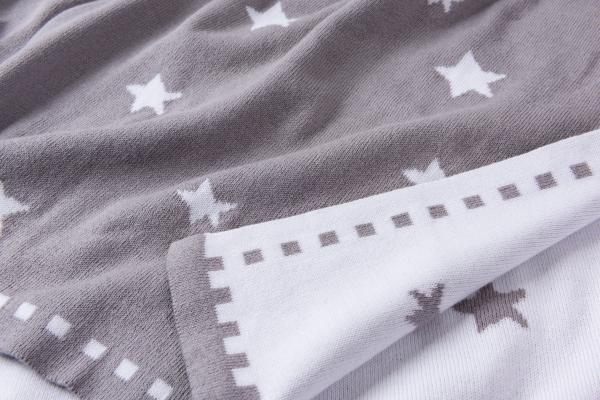 Organic Cotton Baby Blanket STARRY with phrase