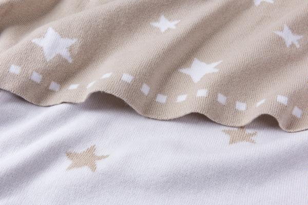 Organic Cotton Baby Blanket STARRY with phrase