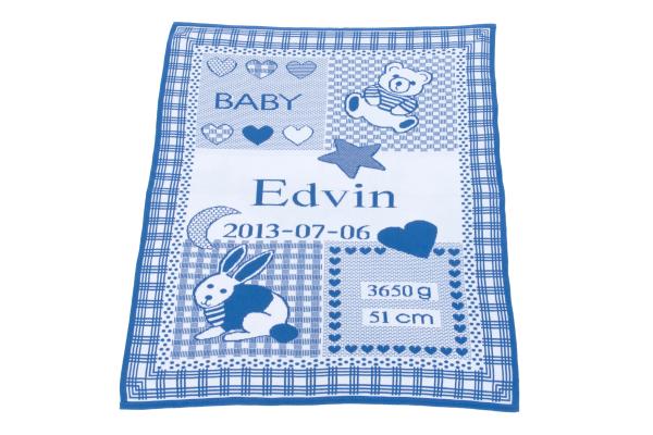 Bio-Babydecke KUSCHELMICH in 7 Farben mit Namen
